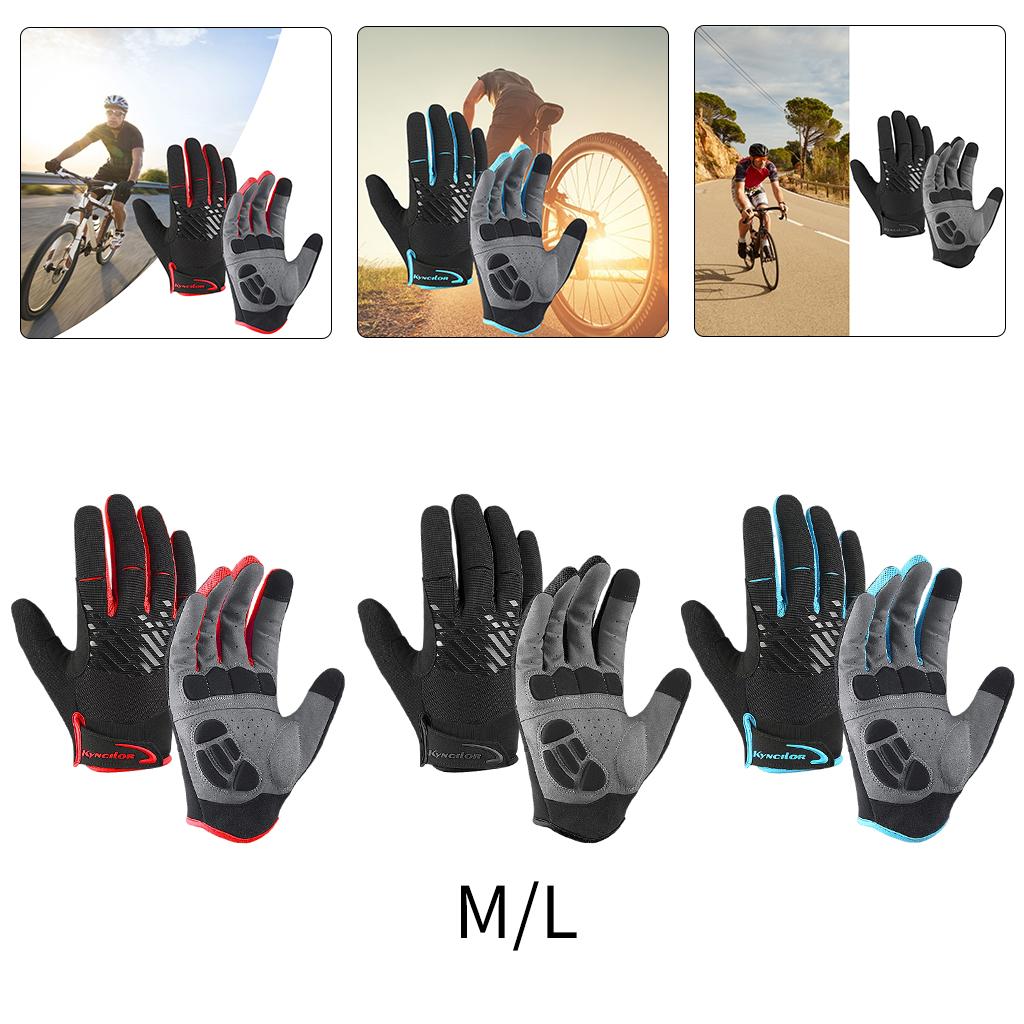 Bicycle Gloves Breathable Bike Sports Riding Equipment Mittens Red M