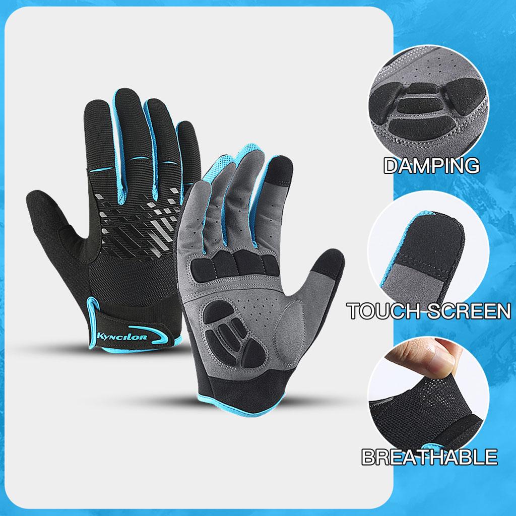 Bicycle Gloves Breathable Bike Sports Riding Equipment Mittens Blue M
