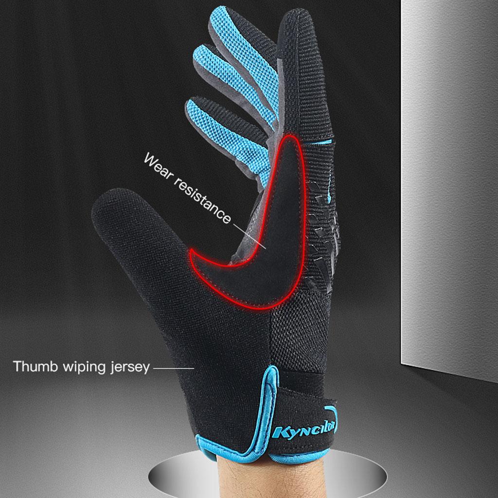 Bicycle Gloves Breathable Bike Sports Riding Equipment Mittens Blue L