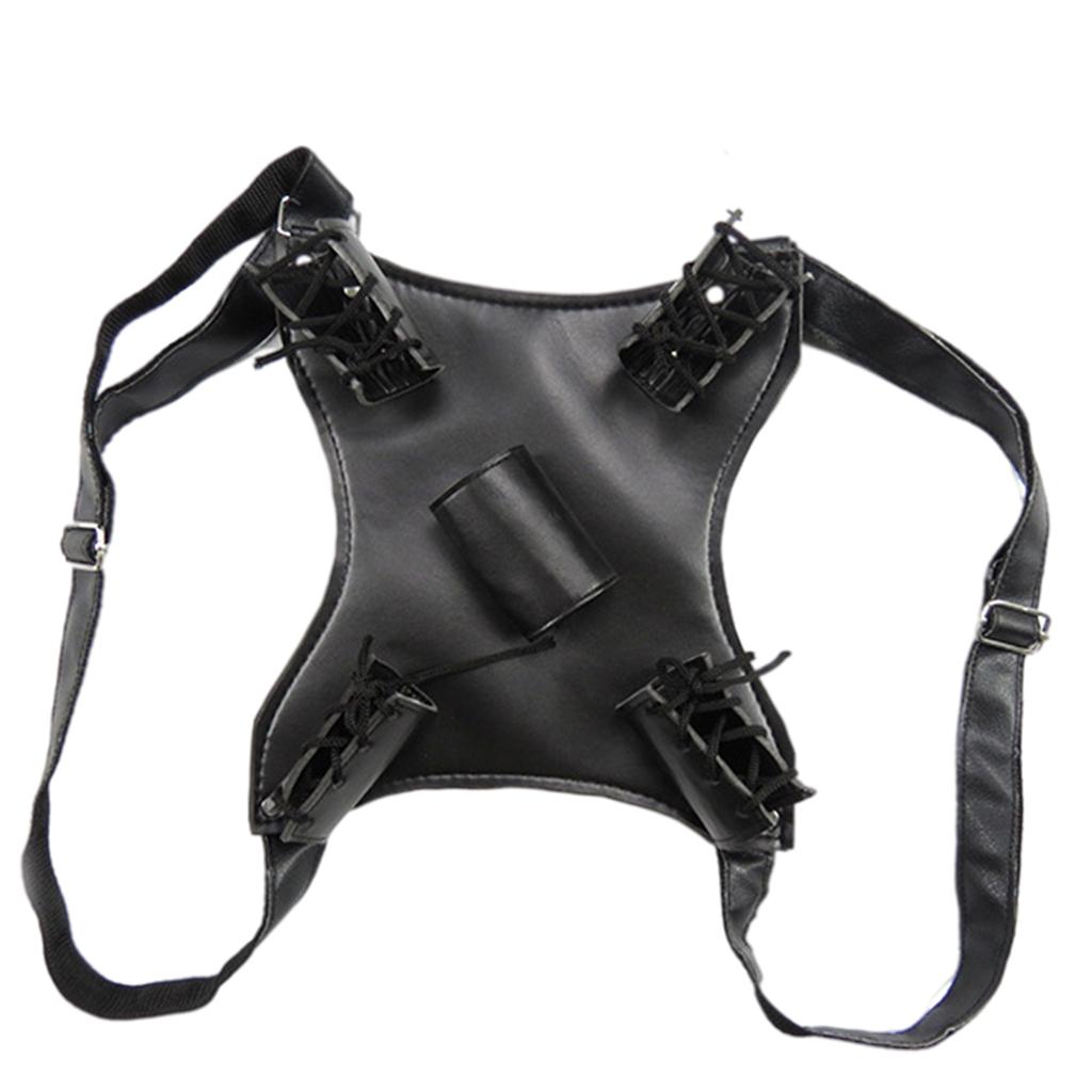 PU Leather Double Swords Sheath Men's Scabbard Holder for Cosplay Costume