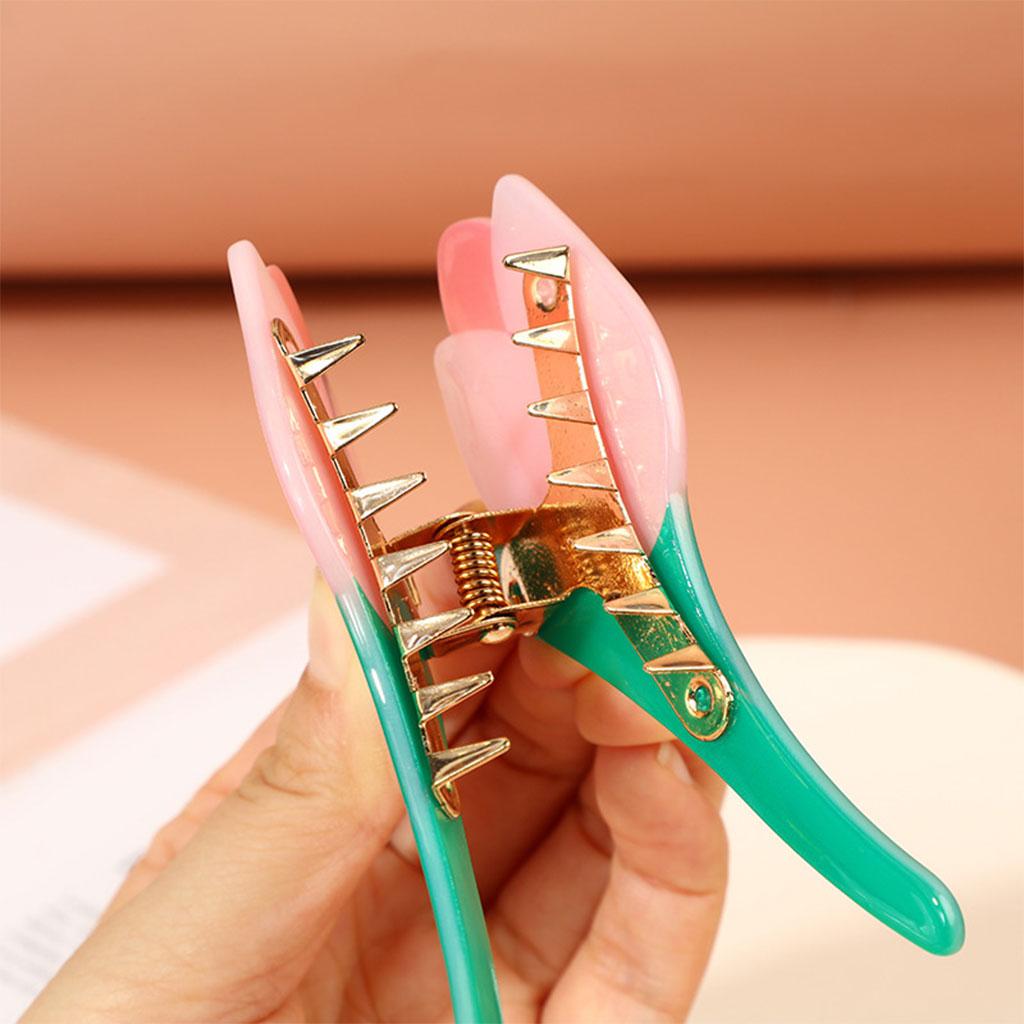 Hair Claw Clips Acetic Tulip Daisy Colorful for Bath Hair Accessories Ladies