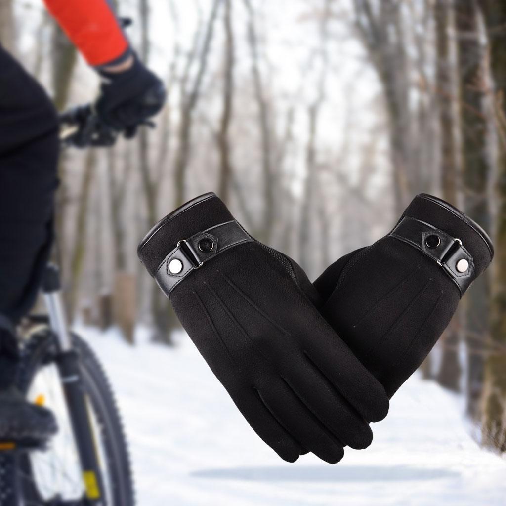Windproof Waterproof Winter Gloves Cycing All Fingers Touch Screen Gloves Black