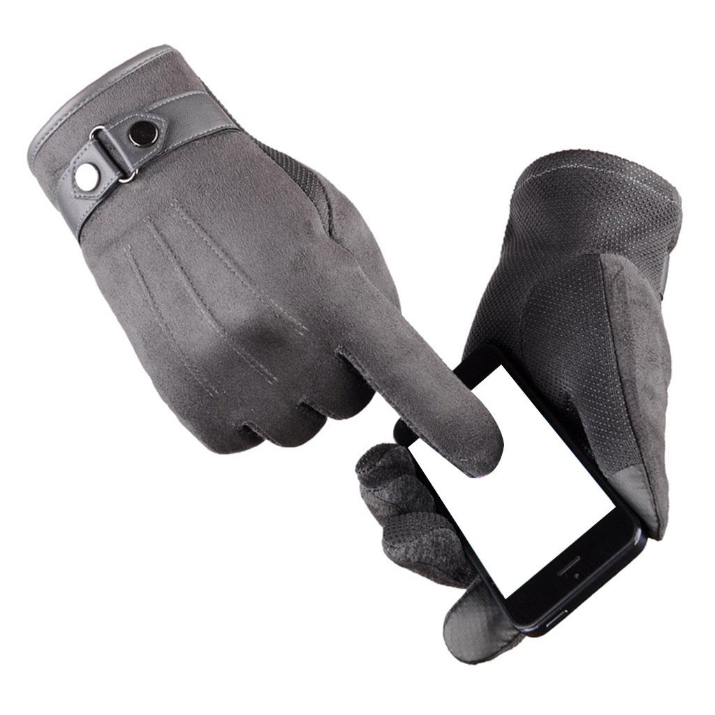 Windproof Waterproof Winter Gloves Cycing All Fingers Touch Screen Gloves Gray