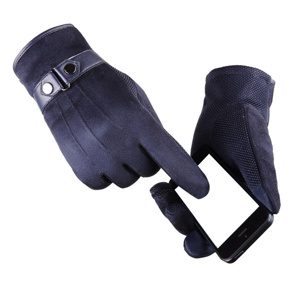 Windproof Waterproof Winter Gloves Cycing All Fingers Touch Screen Gloves Blue