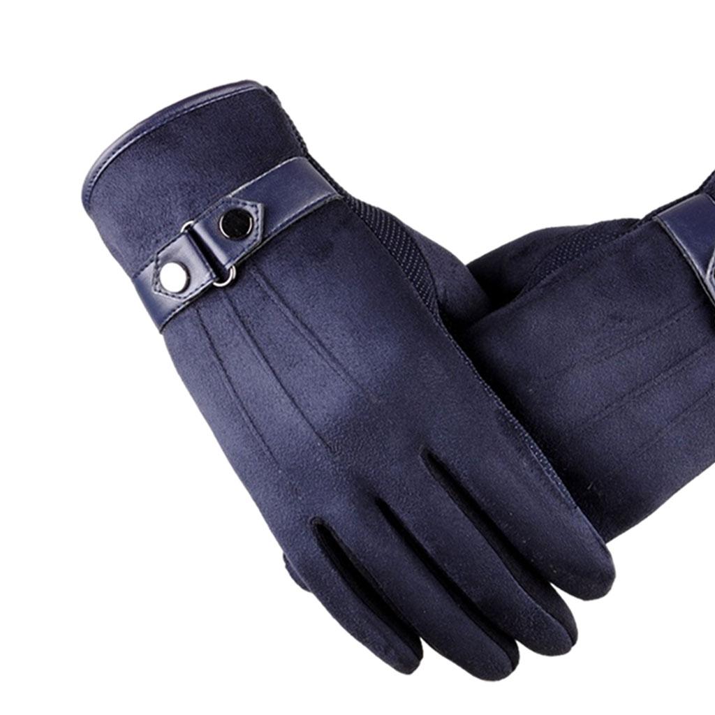 Windproof Waterproof Winter Gloves Cycing All Fingers Touch Screen Gloves Blue
