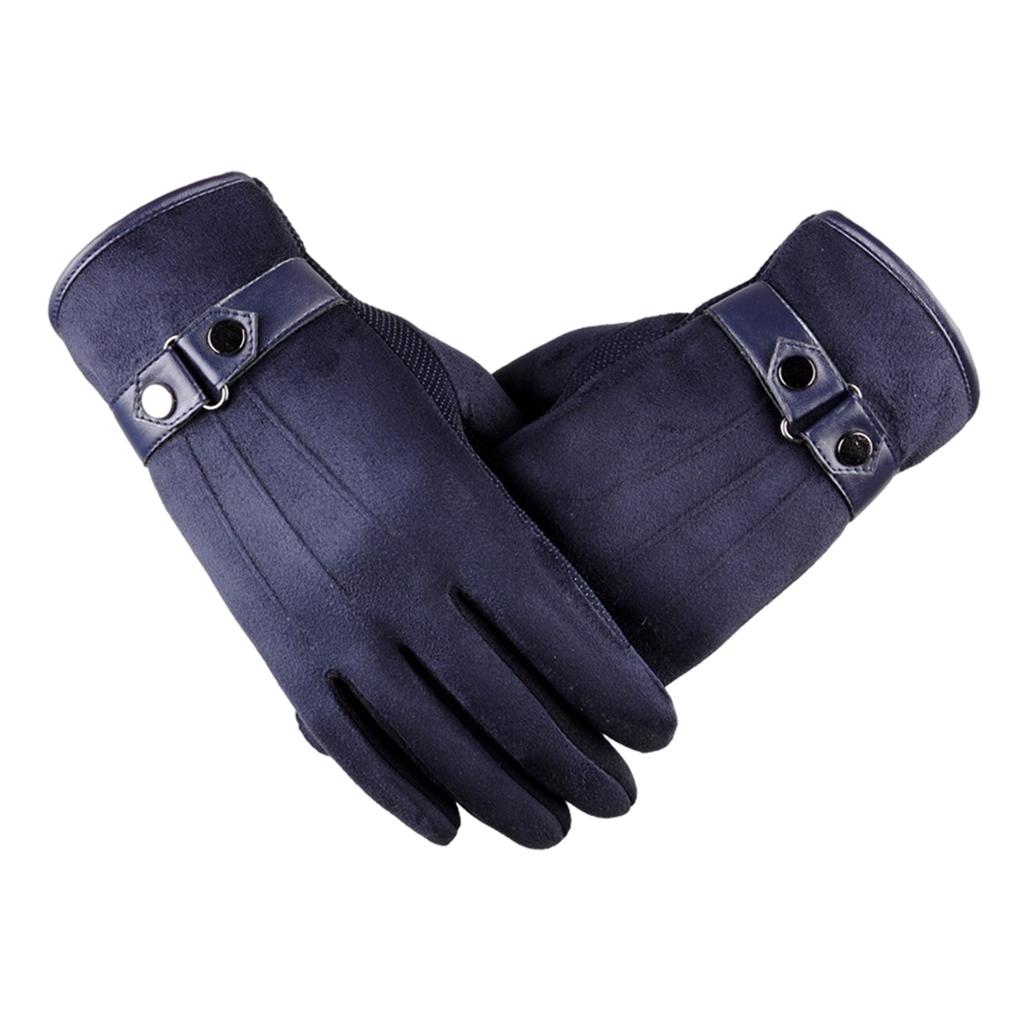 Windproof Waterproof Winter Gloves Cycing All Fingers Touch Screen Gloves Blue