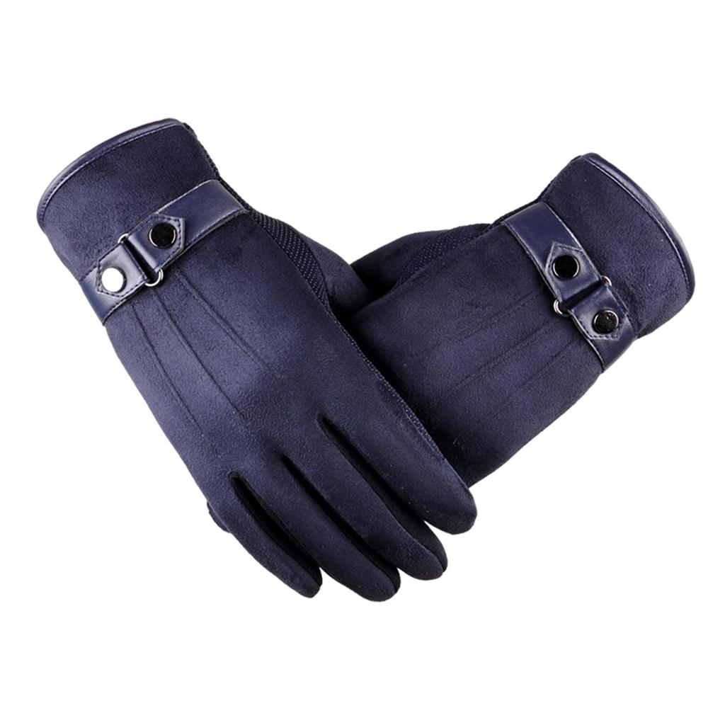 Windproof Waterproof Winter Gloves Cycing All Fingers Touch Screen Gloves Blue