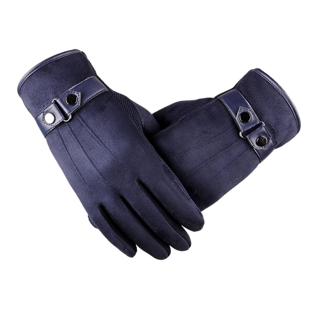 Windproof Waterproof Winter Gloves Cycing All Fingers Touch Screen Gloves Blue