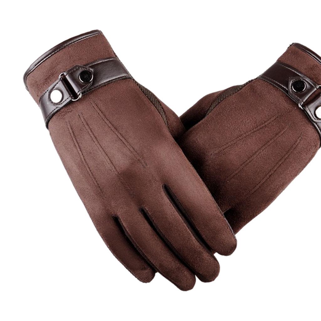 Windproof Waterproof Winter Gloves Cycing All Fingers Touch Screen Gloves Brown