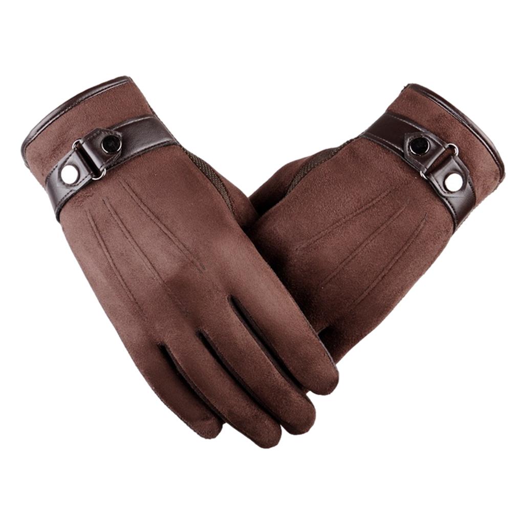 Windproof Waterproof Winter Gloves Cycing All Fingers Touch Screen Gloves Brown