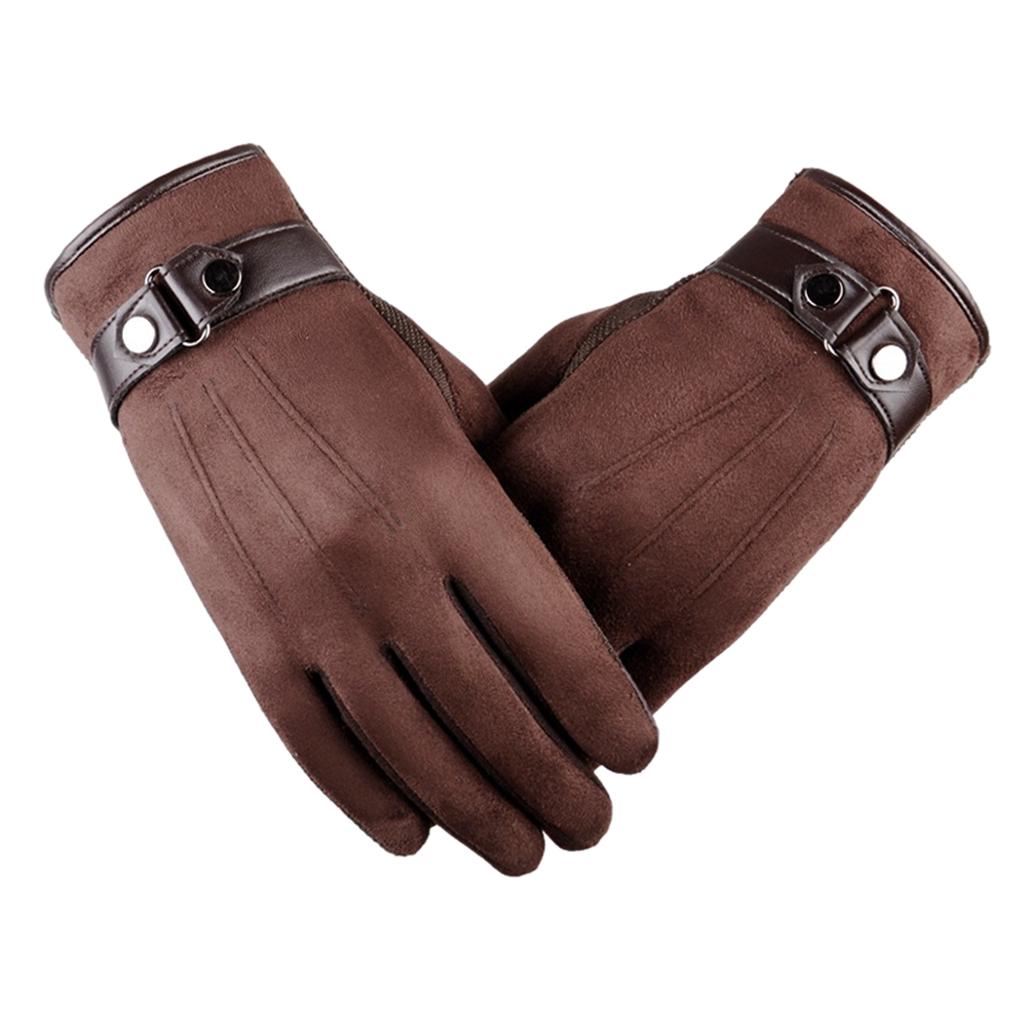 Windproof Waterproof Winter Gloves Cycing All Fingers Touch Screen Gloves Brown
