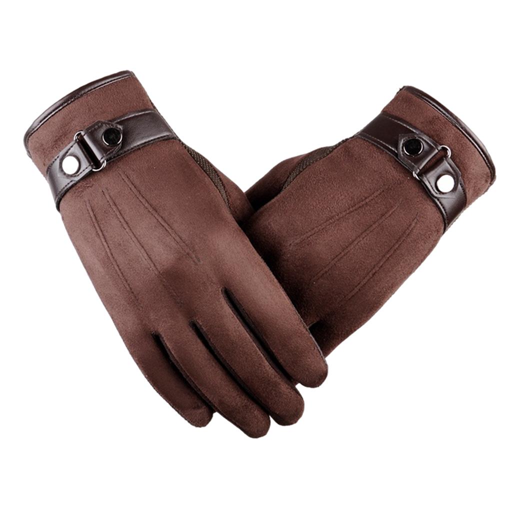 Windproof Waterproof Winter Gloves Cycing All Fingers Touch Screen Gloves Brown