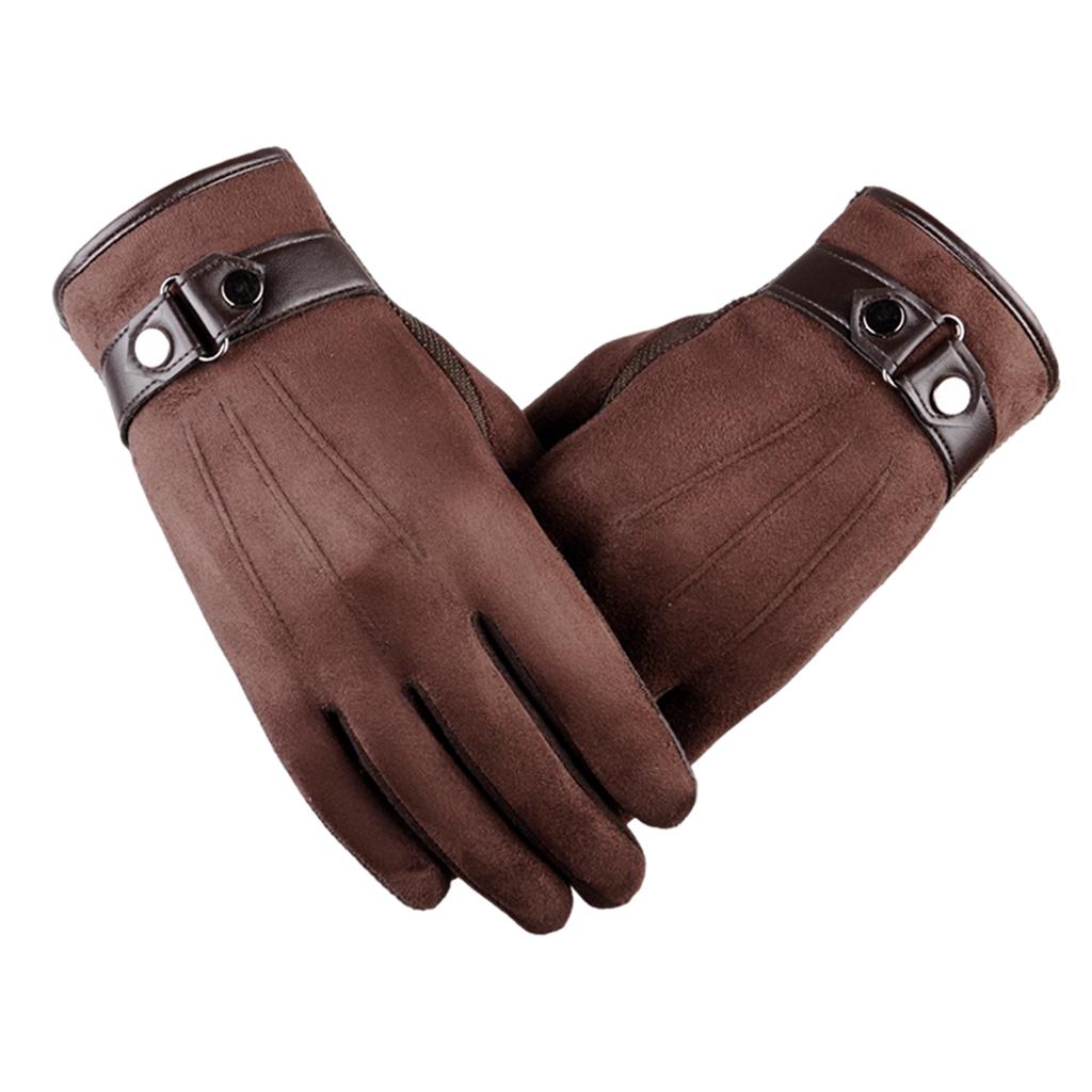 Windproof Waterproof Winter Gloves Cycing All Fingers Touch Screen Gloves Brown