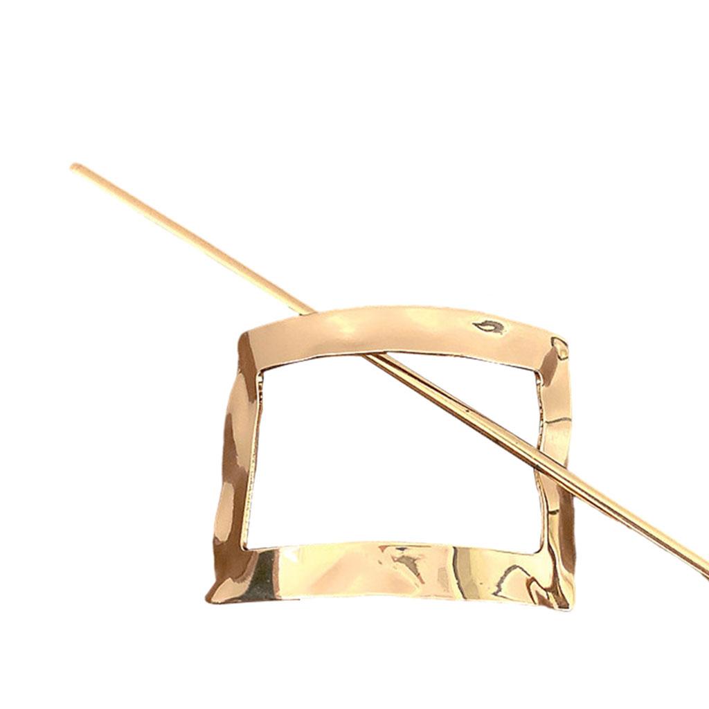Fashion Girls Hair Clip Exquisite Hairpin Headwear Accessory Golden Square