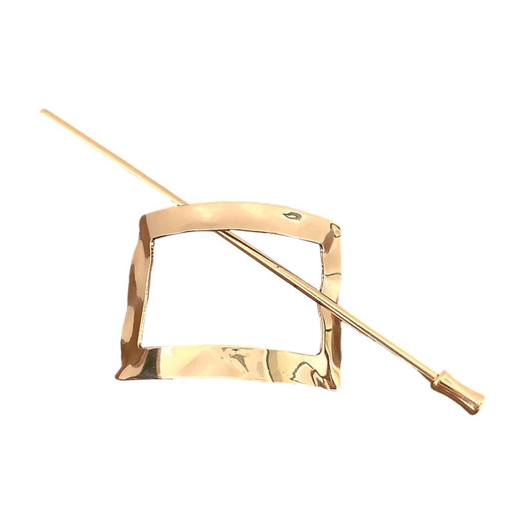 Fashion Girls Hair Clip Exquisite Hairpin Headwear Accessory Golden Square
