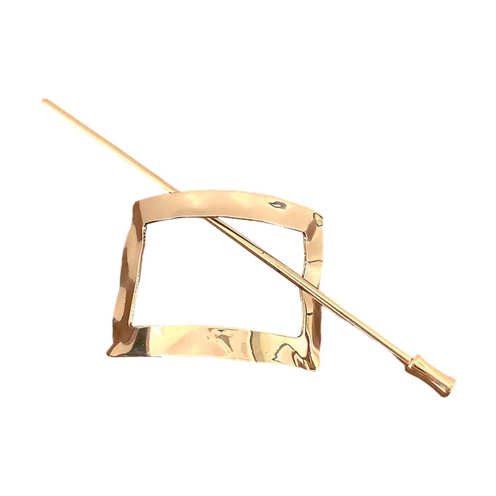Fashion Girls Hair Clip Exquisite Hairpin Headwear Accessory Golden Square
