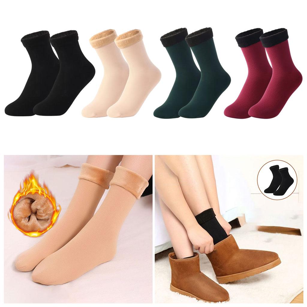 Seamless Ski Thermal Socks Winter Calcetines Short for Women Men Skin Color