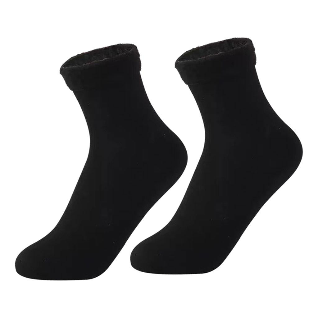 Seamless Ski Thermal Socks Winter Calcetines Short for Women Men Black