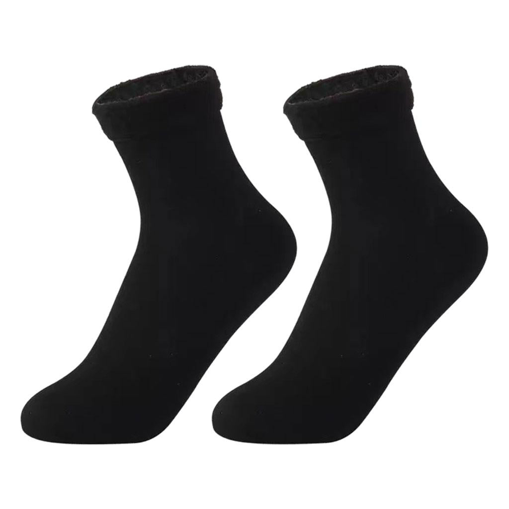 Seamless Ski Thermal Socks Winter Calcetines Short for Women Men Black