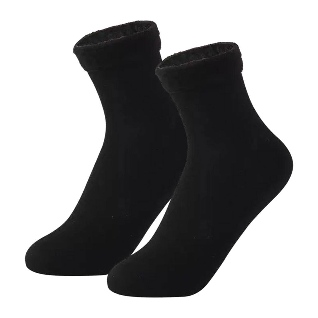 Seamless Ski Thermal Socks Winter Calcetines Short for Women Men Black