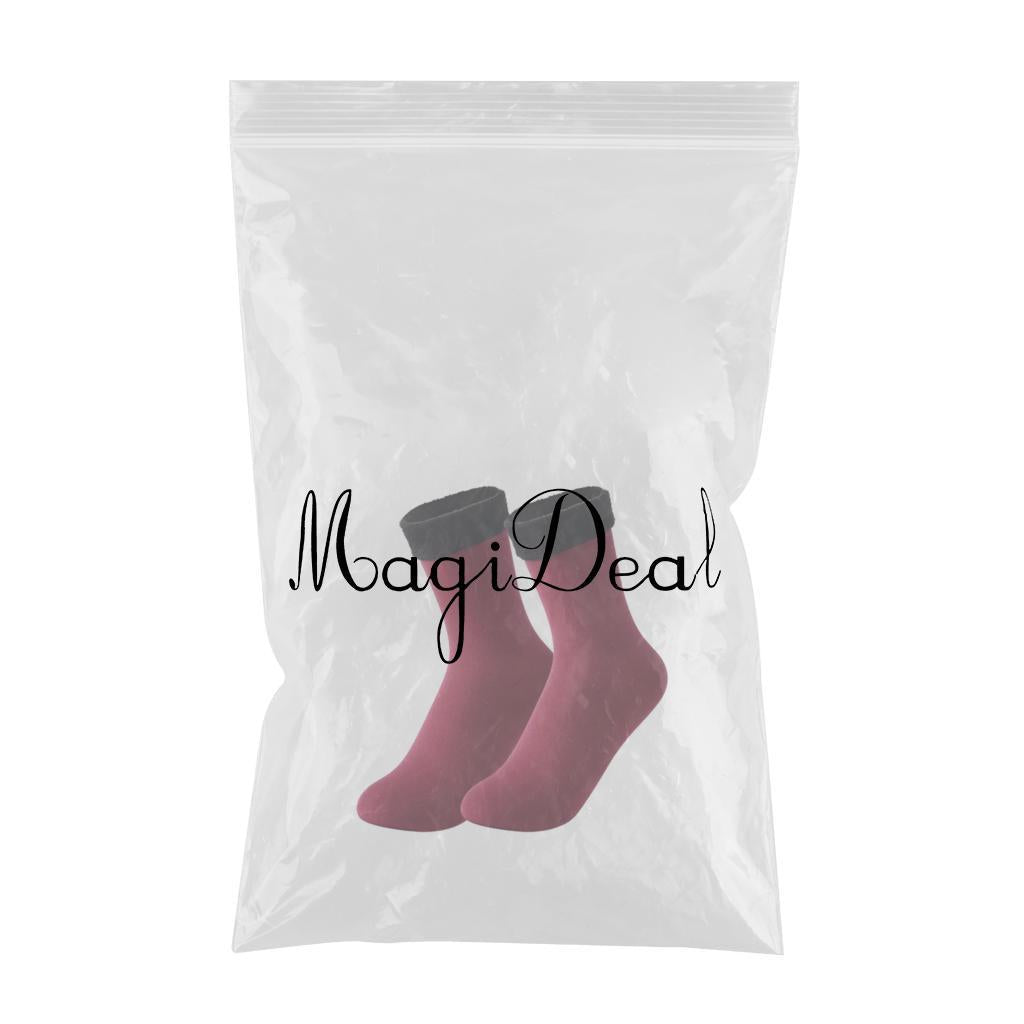 Seamless Ski Thermal Socks Winter Calcetines Short for Women Men Crimson
