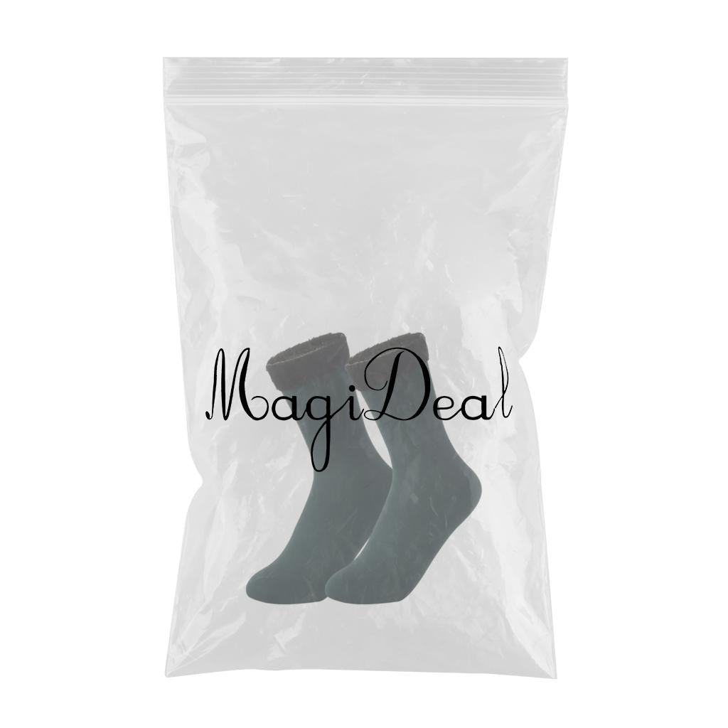 Seamless Ski Thermal Socks Winter Calcetines Short for Women Men Dark Green
