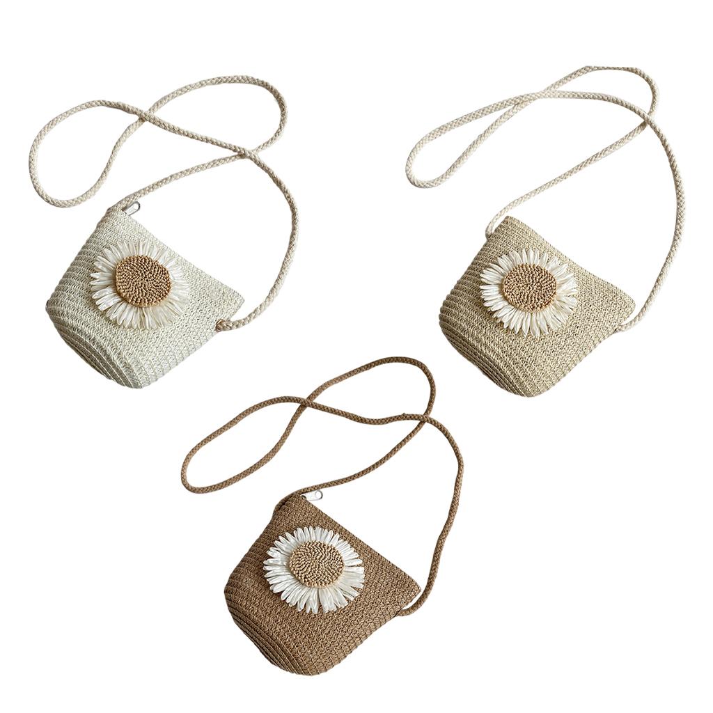 Straw Bag Portable Colorful Accessories Humanize Practical for Girl white