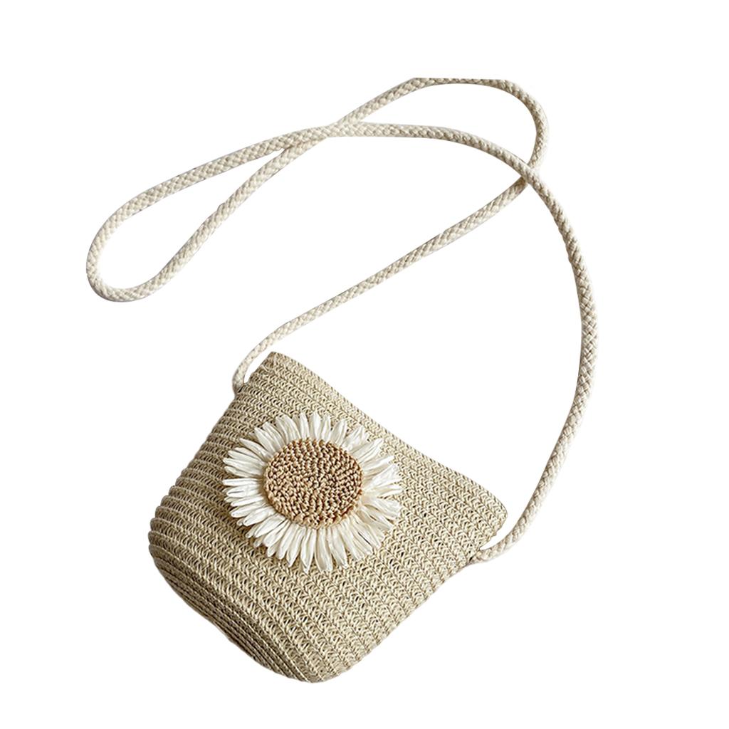 Straw Bag Portable Colorful Accessories Humanize Practical for Girl Beige