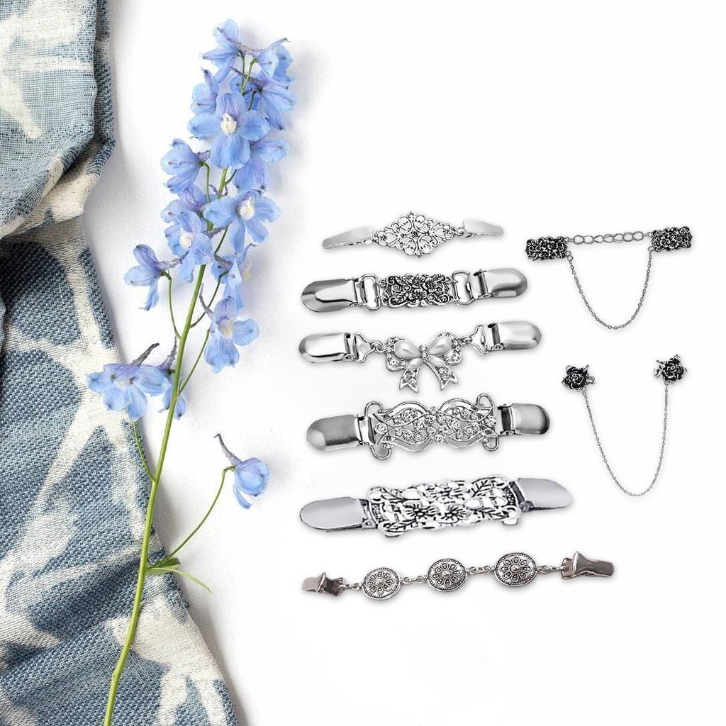 Sweater Clips Dresses Collar Retro 8 Styles Shawl Chain Clips for Gift Women
