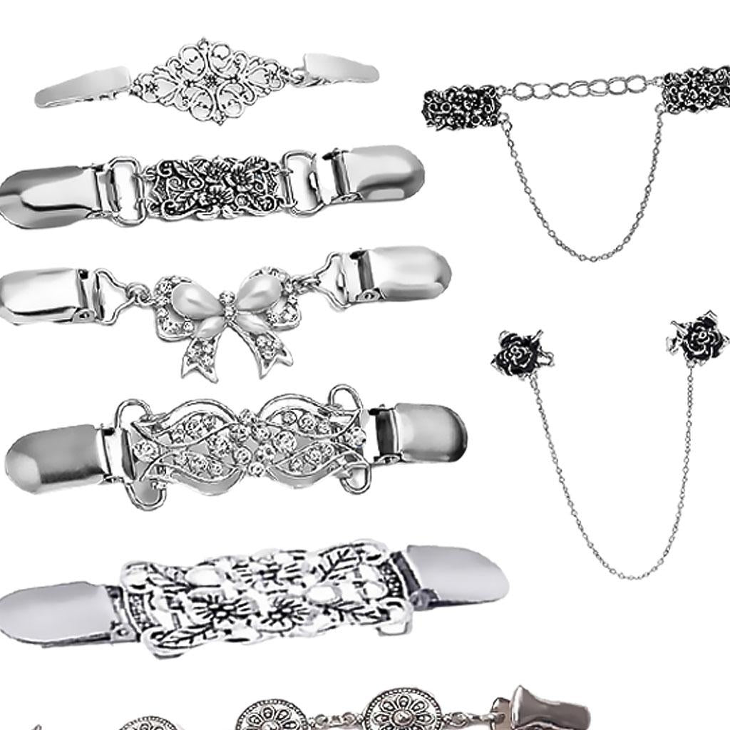 Sweater Clips Dresses Collar Retro 8 Styles Shawl Chain Clips for Gift Women