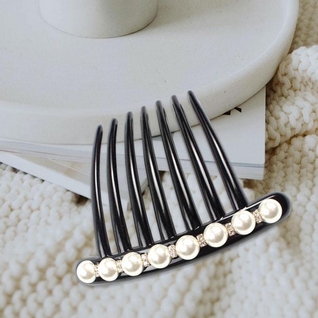 Fashion Womens Hair Comb Bride Pearl Head Clip Supplies Pearl With Diamond
