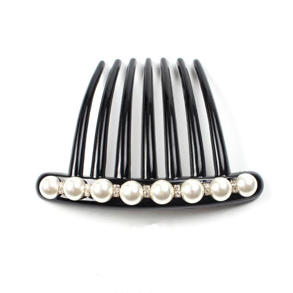 Fashion Womens Hair Comb Bride Pearl Head Clip Supplies Pearl With Diamond