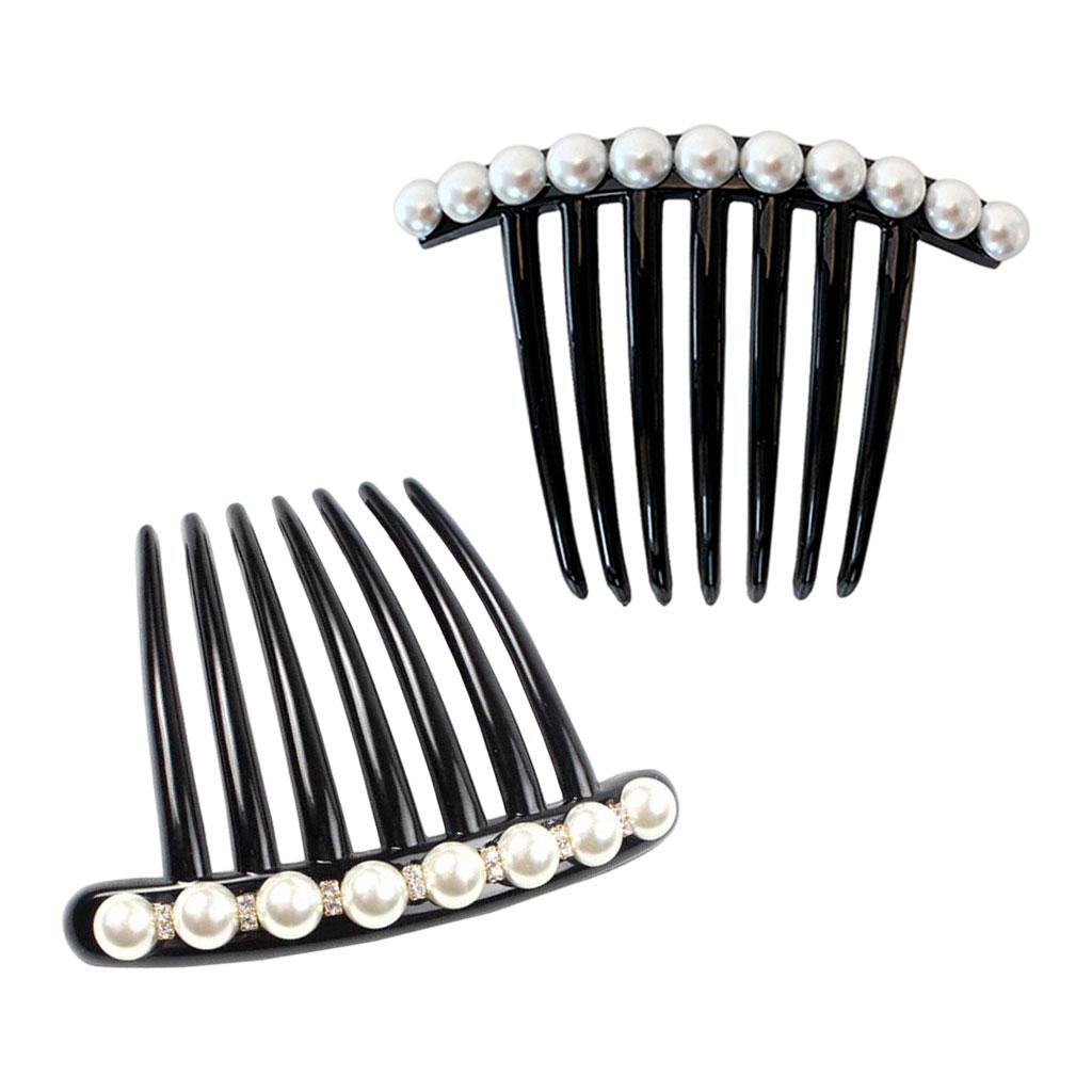 Fashion Womens Hair Comb Bride Pearl Head Clip Supplies Pearl With Diamond