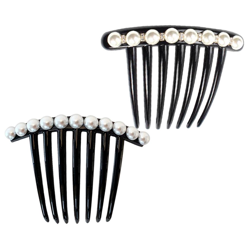 Fashion Womens Hair Comb Bride Pearl Head Clip Supplies Pearl With Diamond