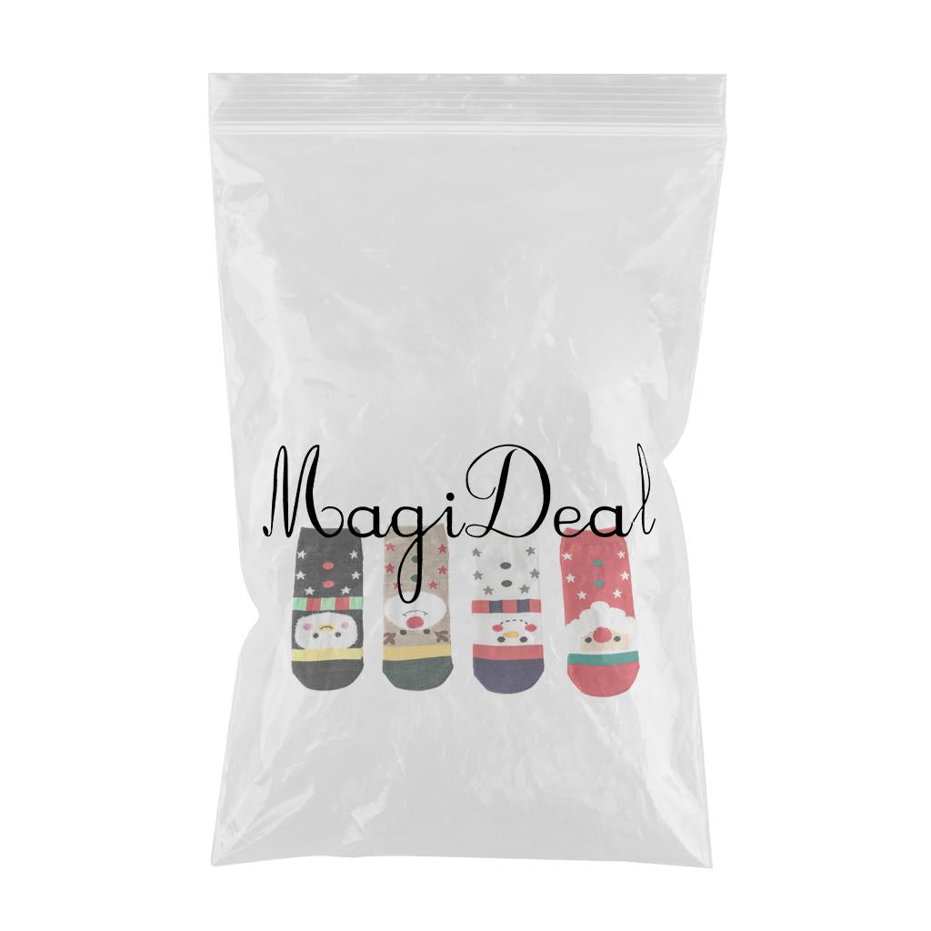 4 Pair Novelty Low Crew Socks Chrismas Short Sock Stars Background