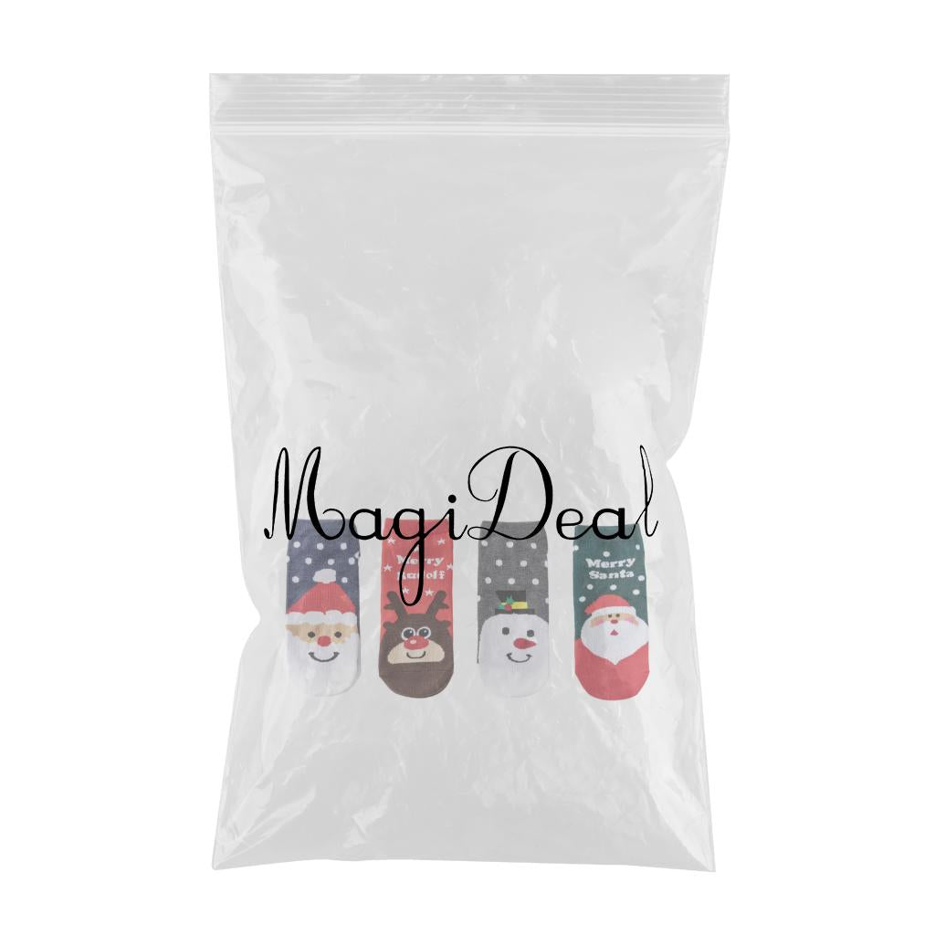 4 Pair Novelty Low Crew Socks Chrismas Short Sock Spotted Background