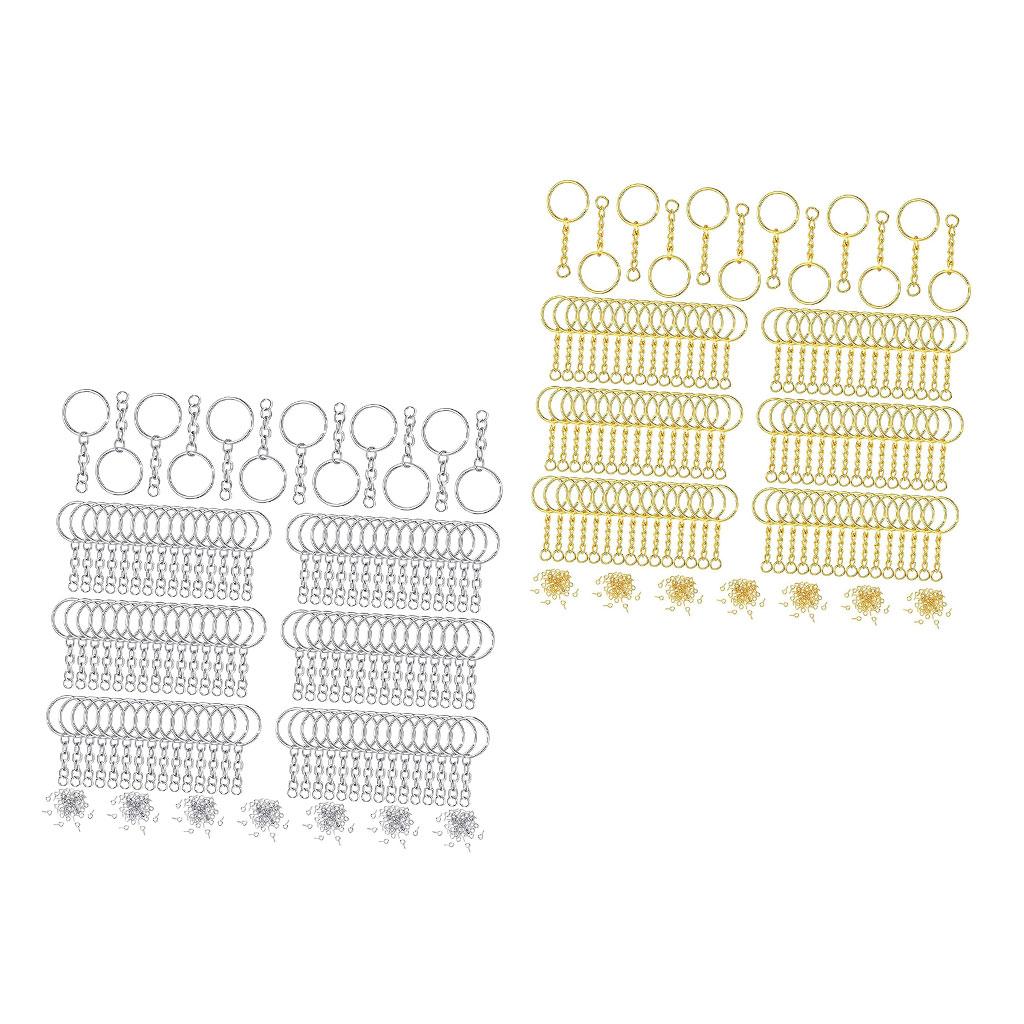 360pcs Key Chains Rings DIY Open Split Jump Ring Silver Keyring Blanks Sliver
