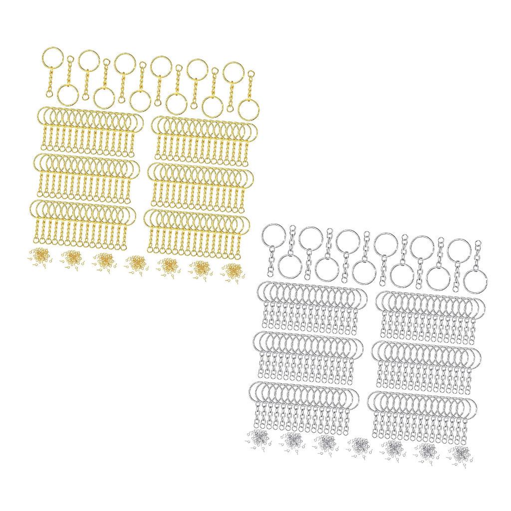 360pcs Key Chains Rings DIY Open Split Jump Ring Silver Keyring Blanks Sliver