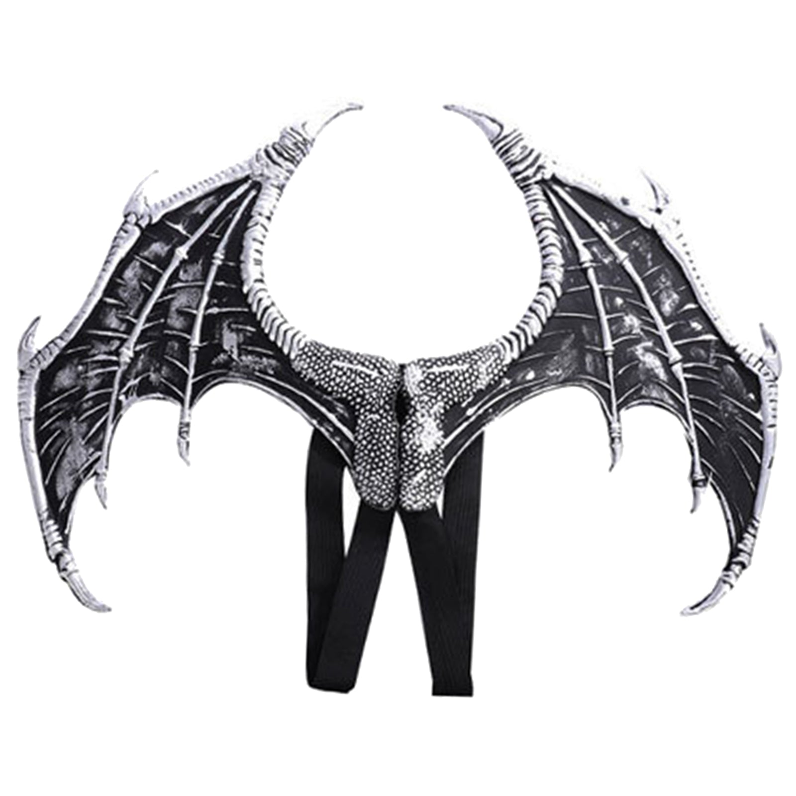 Halloween Dragon Wing Devil Costume for Girls Boys Teens Silver Black