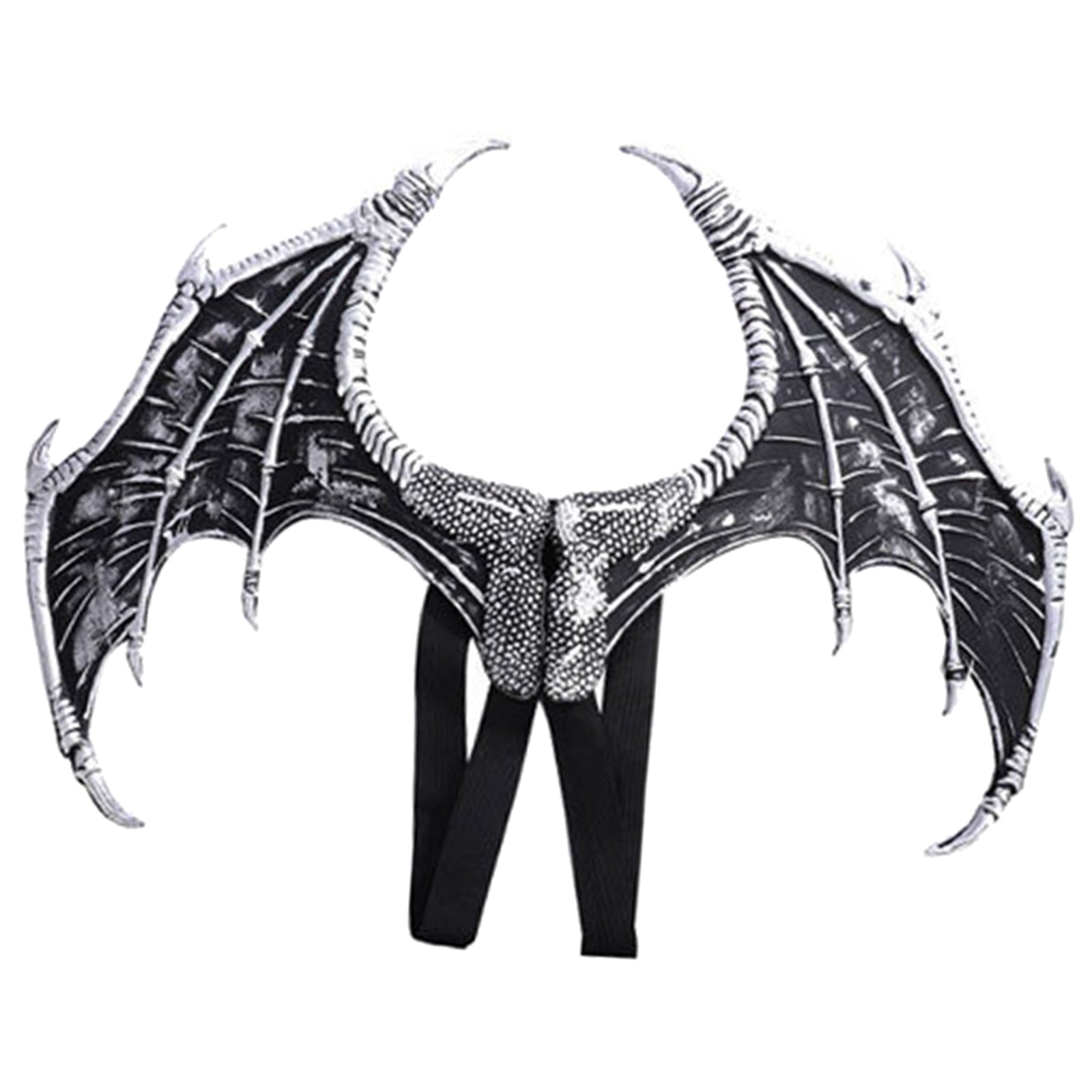 Halloween Dragon Wing Devil Costume for Girls Boys Teens Silver Black