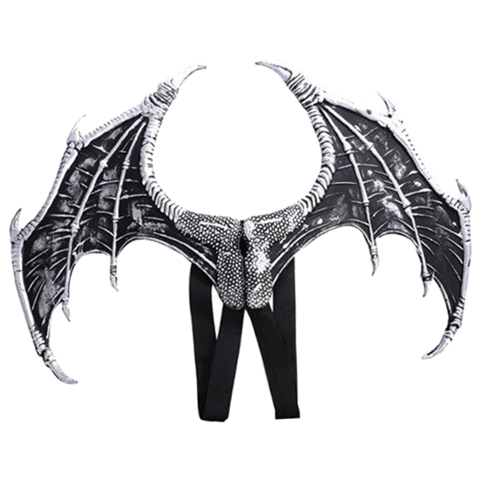 Halloween Dragon Wing Devil Costume for Girls Boys Teens Silver Black