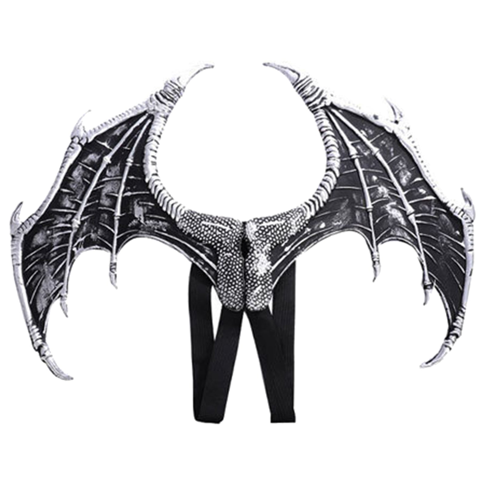 Halloween Dragon Wing Devil Costume for Girls Boys Teens Silver Black