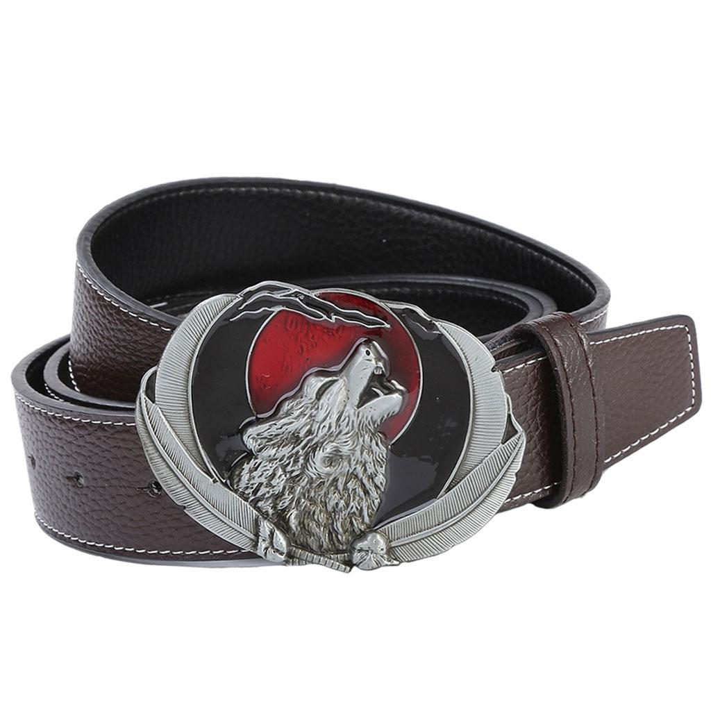 Western Cowboy Belt Reusable Waistband Wait Belts Men'S for Jeans Shorts