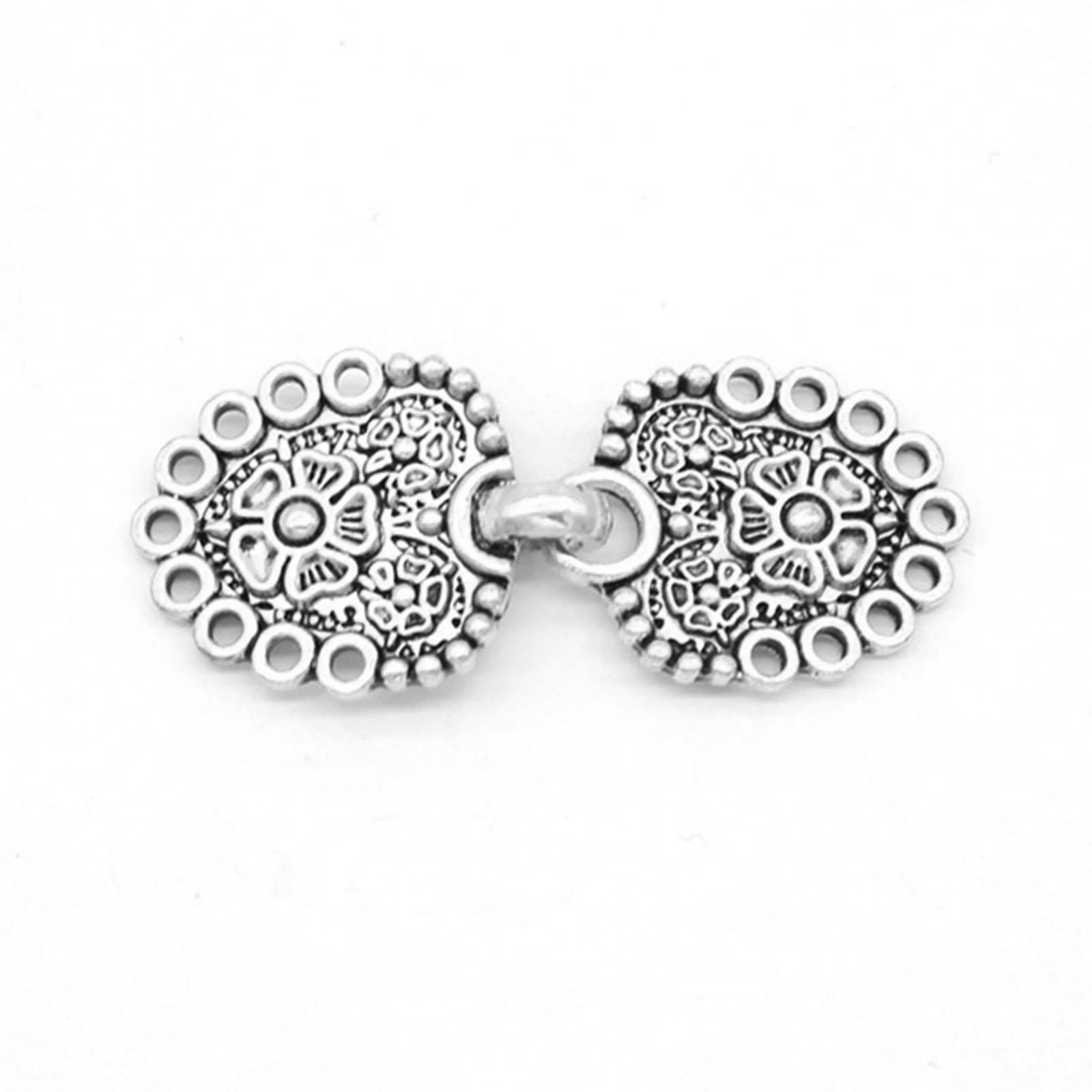 4Pcs Medieval Alloy Shawl Fastener Sew Cardigan Clips Celtic for Girl Women Silver