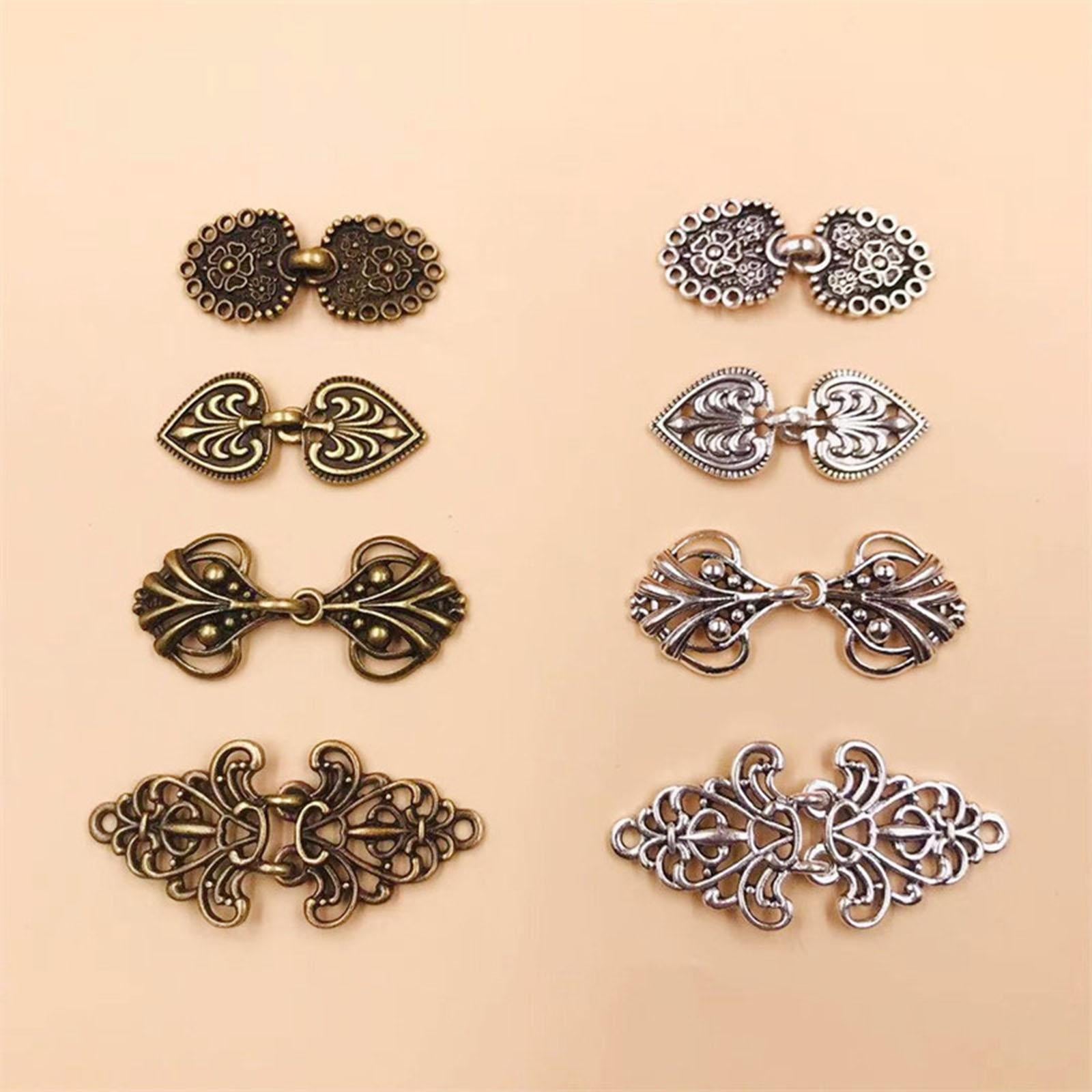 4Pcs Medieval Alloy Shawl Fastener Sew Cardigan Clips Celtic for Girl Women Silver