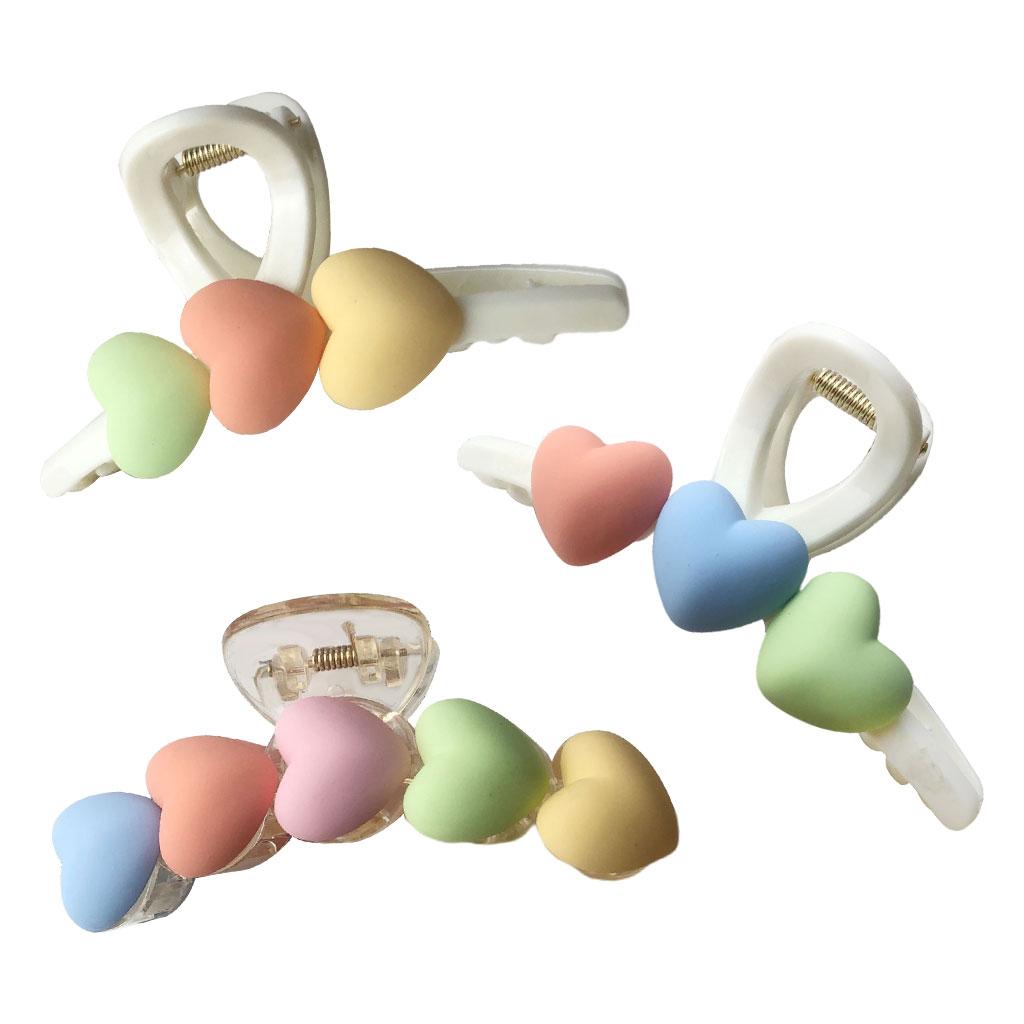 Acrylic Hair Claw Clips Hair Clamps Durable Jaw Heart Clear 10cm