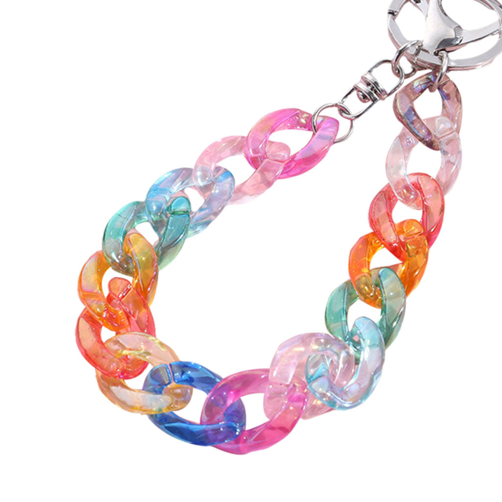 Acrylic Plastic Link Chain Keychain Keyring Personalized Handmade E3467