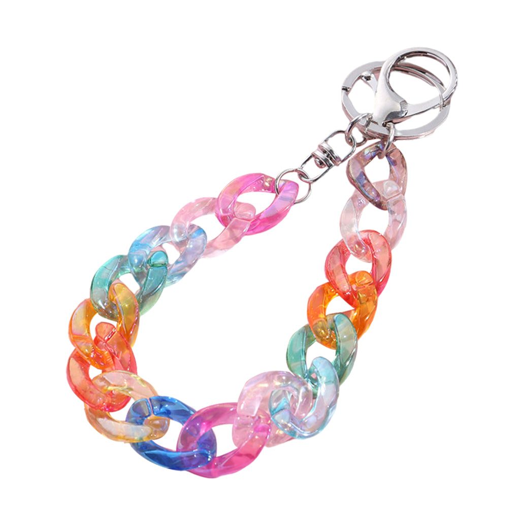 Acrylic Plastic Link Chain Keychain Keyring Personalized Handmade E3467