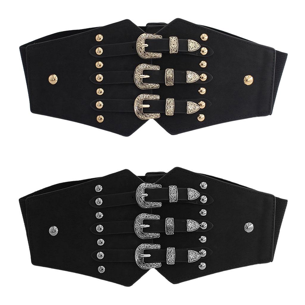 Retro Women Waist Belt Casual Alloy Buckle Fashion Dress Waistband Gold