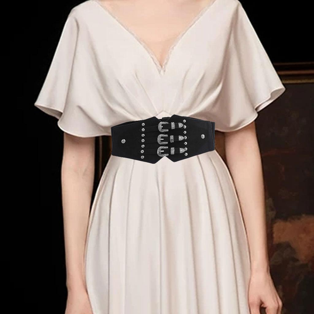 Retro Women Waist Belt Casual Alloy Buckle Fashion Dress Waistband Silver